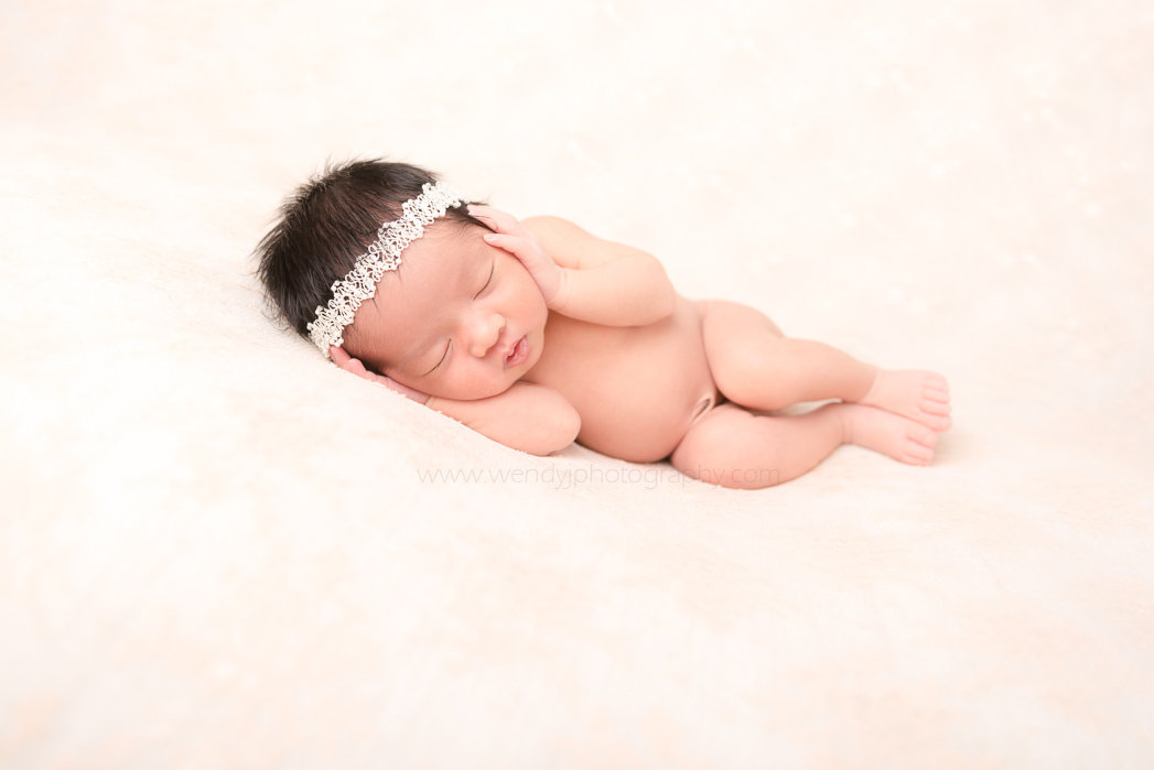 Newborn baby girl photographed by Wendy J Photography, Vancouver B.C.